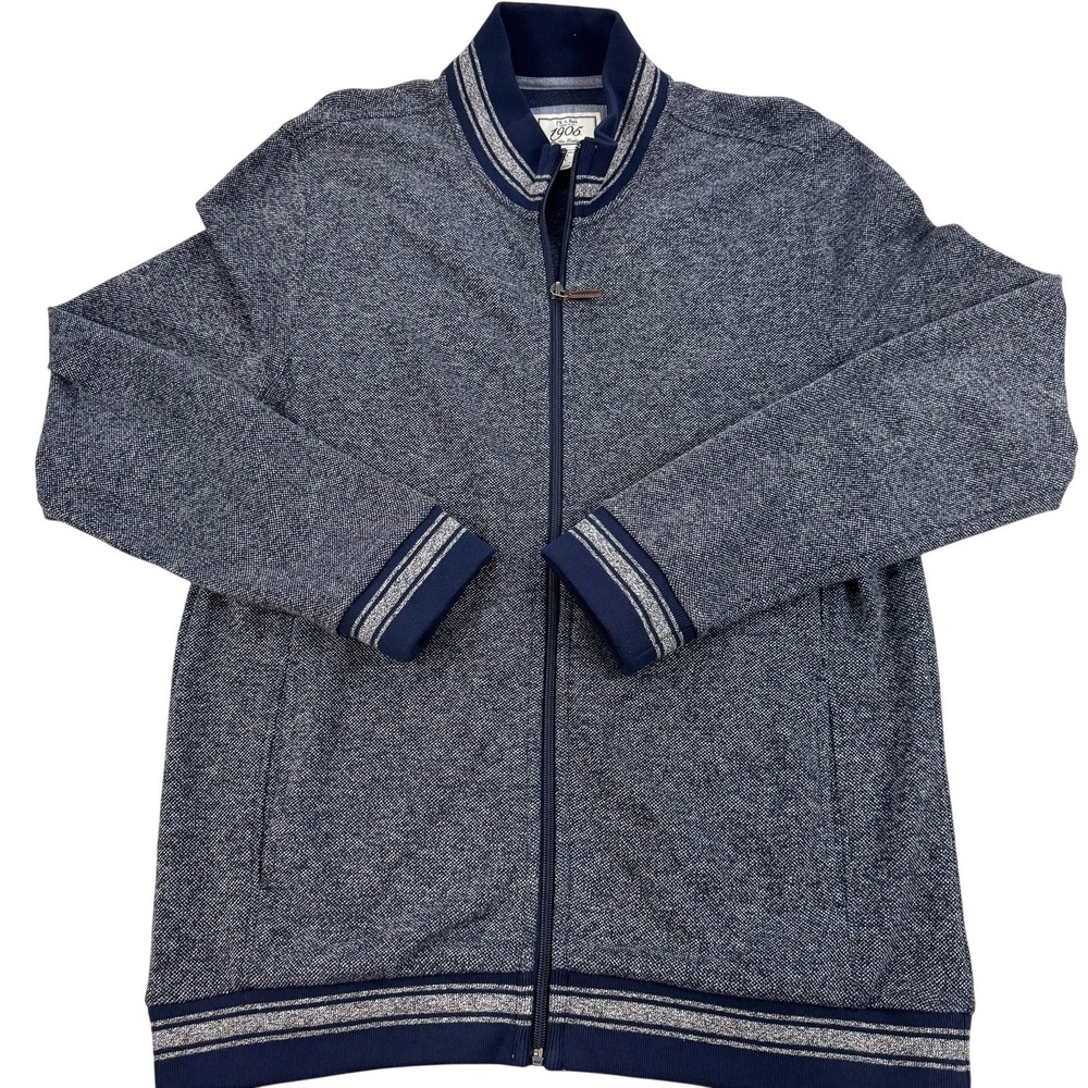 Jos A Bank New Tradition Knit Jacket Mens Large Blue Tailored Fit 1905 Preppy